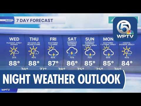WPTV First Alert Weather Forecast for Tuesday Night, Oct. 13, 2026