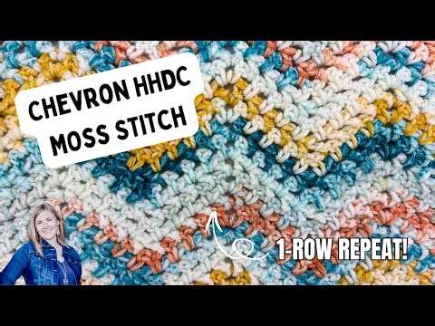 he PRETTIEST Texture Stitch! Learn the Chevron Herringbone HDC Moss Stitch Step-by-Step