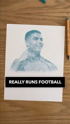 Cristiano Ronaldo Drawing! #cr7fans #cristianoronaldofans #pointillism #stippling #satisfyingart