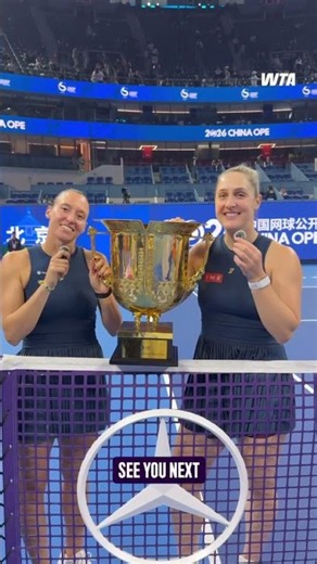 A message from our 2026 Beijing Doubles Champions! 🏆 📣 #WTA #Doubles #Tennis #ChinaOpen