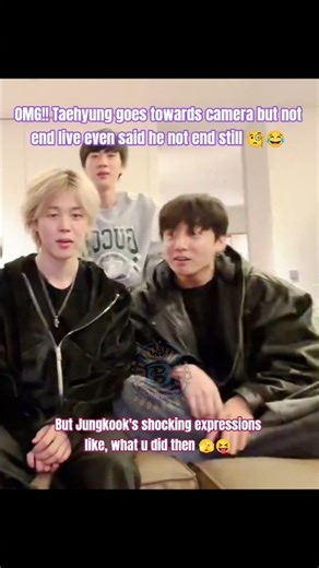 Taehyung's goes but not end live Jungkook also shocked 🧐🤯#v