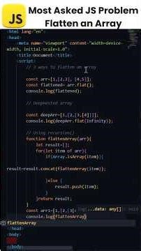 Most Asked JS Problem: Flatten an Array