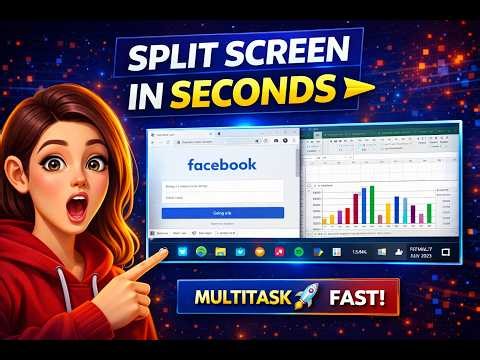 Split Your Screen in Seconds | Windows Multitasking Hack 😳