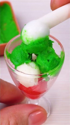 Coolest Mini Watermelon Ice Cream Recipe🍉 Tiny Dessert ASMR | Satisfying Miniature Sweets #shorts