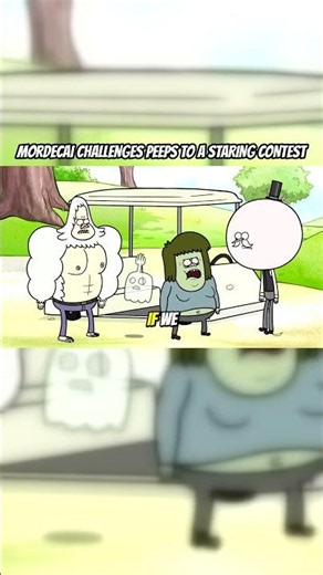 Mordecai challenges Peeps to a staring contest | Regular Show #shorts #regularshow