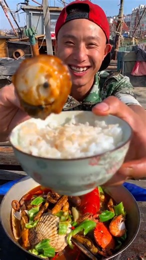 fisman eating seafood