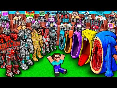 SEA EATER MONSTERS vs TITAN BOSSES and SKIBIDI TOILET vs TV MAN & SPEAKER MAN in MINECRAFT animation