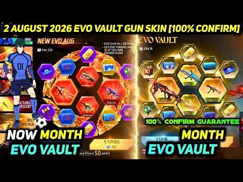 NEXT EVO VAULT AUGUST MONTH 2026 FREE FIRE | NEW EVO GUN SKIN 2 AUGUST EVENT 100% *CONFIRM*
