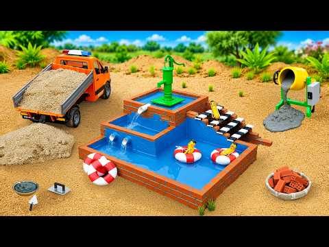 DIY Mini Tractor Builds Hand Pump Using Bricks | Village Water Science Project
