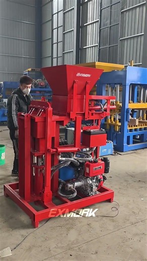 Exmork EX2-25D auto clay interlocking brick making machine #brickmachine