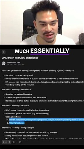 JP Morgan Coding Interview (Hire)