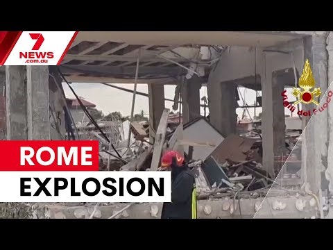 Explosion causes apartment collapse in Rome | 7NEWS