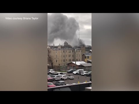 Viewer video shows large fire at Maccabees Building in Detroit
