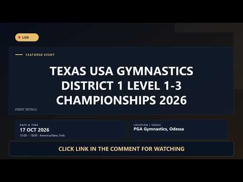 🔴【LIVE】Texas USA Gymnastics District 1 Level 1-3 Championships 2026 - Live Streaming
