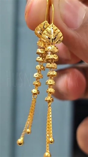 Fancy Sui Dhaga Gold Earrings ✨💛 | Elegant & Lightweight Gold Jewelry #suidhagaearrings #arabicgold
