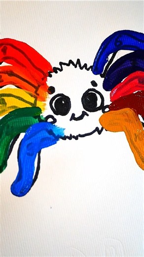 Easy Rainbow Spider Craft for Kids 🕷️🌈 #kids #fun #colors #art