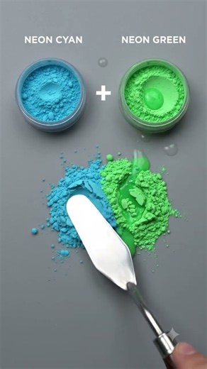 Neon Cyan + Neon Green = AQUA REACTOR! 🧪✨ Satisfying Color Mixing ASMR #shorts #asmr