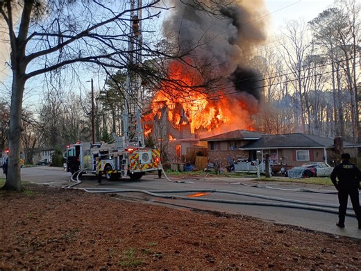 Firefighters battle massive flames from home in Clayton County