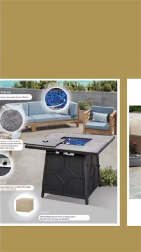 32 In. 40,000BTU Fire Pit Propane Gas Fire Pit Table Square Tabletop