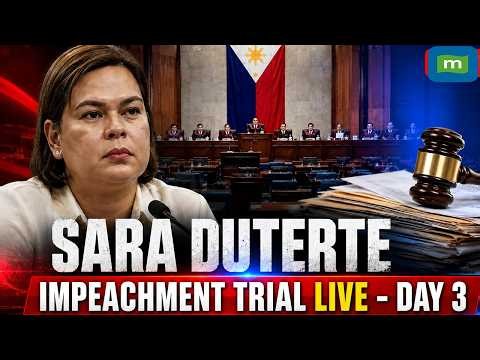 🔴Sara Duterte Impeachment Trial LIVE: Philippines VP Trial Day 3 | Witness Testifies |Senate Hearing
