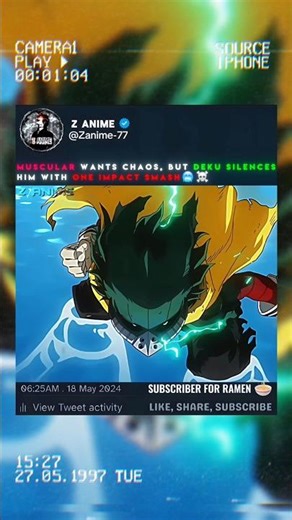 Deku Shows No Hesitation Against Mascular 🤯☠️ #myheroacademia #mha #anime #animeedit