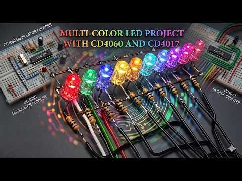 Unbelievable RGB LED Chaser with Just 3 ICs! CD4060 CD4017 NE555