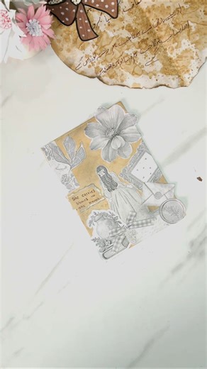 DIY Vintage Card Tutorial💌 | Easy and Elegant DIY Card Making#Shorts#Crafting #PaperCraftsI#viral