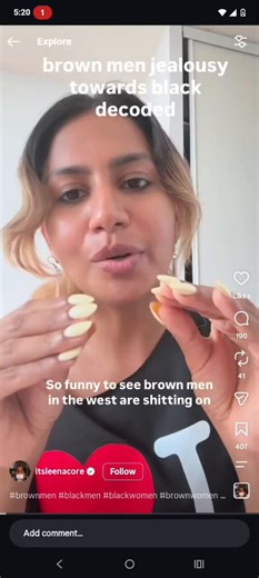 The audacity of Indian men of all group of men to talk crap about black men. But will go mute when they see white men with Indian woman. Bunch of clowns