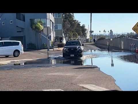 Coastal Flood Warning | Minor flooding in Mission Beach at Mission Blvd and North Jetty Rd