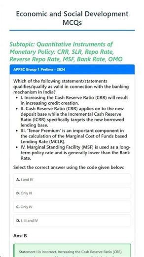 Quantitative Instruments of Monetary Policy: CRR, SLR, Repo Rate, Reverse Repo Rate, MSF, Bank ...