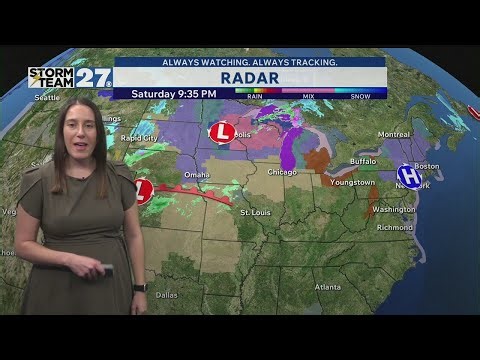 Rain and warmer temperatures Sunday