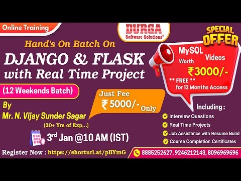 DJANGO & FLASK with Real Time Project (12 Weekends Batch) Online Training @ DURGASOFT