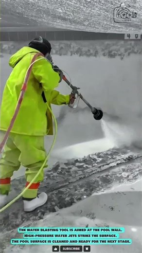 Water Blasting Tool: High-Pressure Pool Surface Cleaning Process #innovationtools