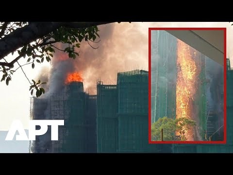Raging Fire in Hong Kong’s Tai Po District Forces Rescues as Wind Spreads Burning Debris | APT