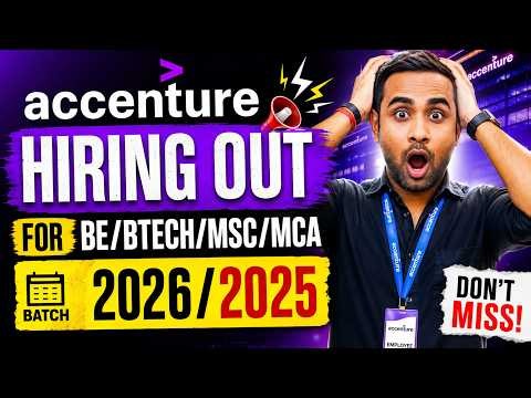 Accenture Hiring Out for BE/Btech/MSC/MCA | Batch 2026/2025