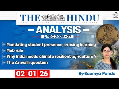 The Hindu Analysis | 2nd Jan 2026 | Daily Newspaper Analysis for UPSC CSE | By Saumya Pande