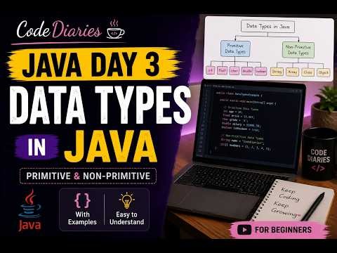 Java Day 3 | Data Types in Java | Primitive & Non-Primitive Data Types | Java Tutorial for Beginners