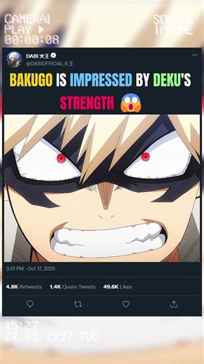 BAKUGO IS IMPRESSED BY DEKU'S STRENGTH 😱 | #animeedit #myheroacademia #anime