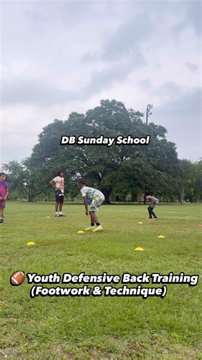 DB Sunday School 🏈 Youth Defensive Back Training (Footwork + Technique) #dbdrills