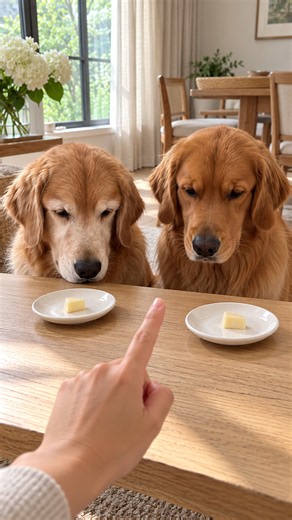 Leaving two golden retrievers alone with cheese