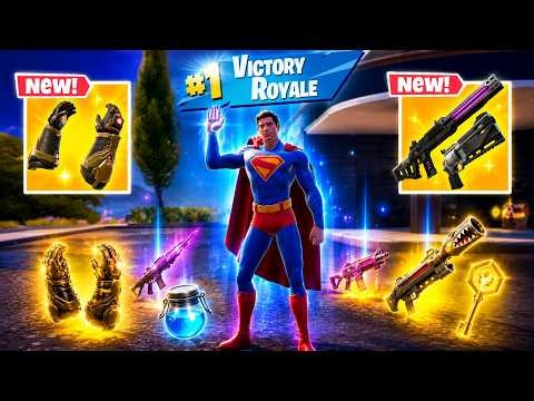 SUPERMAN vs ALL NEW EXOTIC WEAPONS & NEW!! MYTHIC'S CHALLENGE (NEW! Fortnite Chapter 7 Season 2)