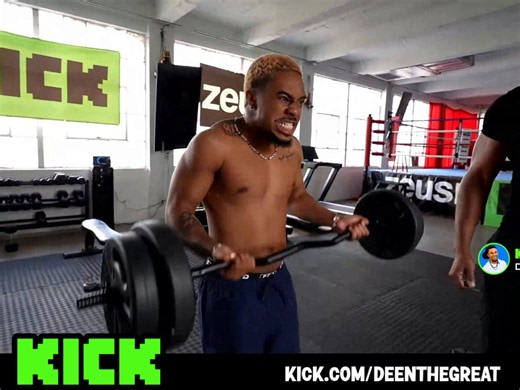 Cheeky⭐ on X: "Deen The Great was fighting for his LIFE while curling FAKE PROP WEIGHTS 🏋️‍♂️💀 he was screaming like he was lifting 500 pounds just for the weight to SHATTER the second he dropped it 😭" / X