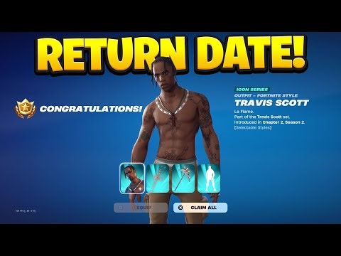 TRAVIS SCOTT SKIN RETURN DATE in FORTNITE ITEM SHOP 2026! (Travis Scott Confirmed Return Date)