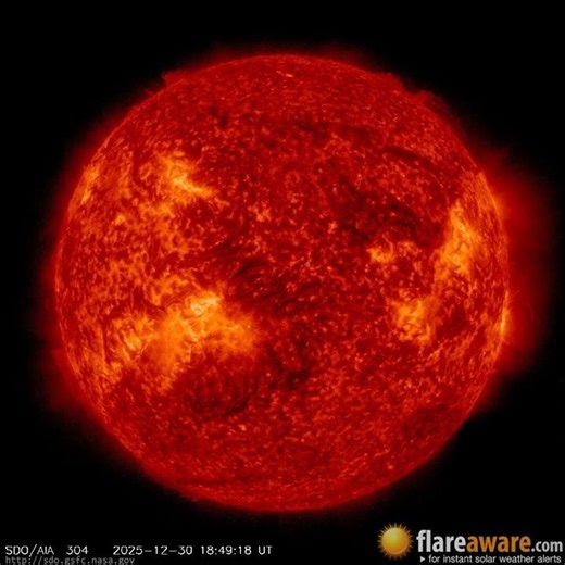 30 Dec - 31 Dec: 24 Hour Solar Activity (Earth Facing; Solar Storm, Sunspot, Solar Flare, CME)