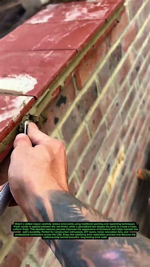 Brick Joint Restoration #Brickwork #Masonry #Satisfying