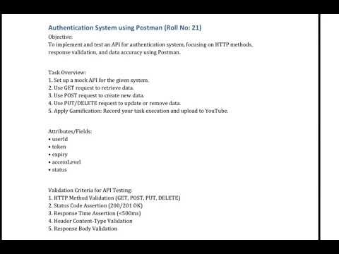Authentication System using Postman 🚀| API Testing with GET, POST, PUT & DELETE