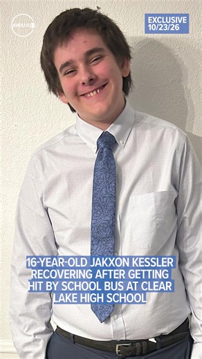 16-year-old Jakxon Kessler was riding his bike when he was hit by a school bus and dragged about 30 feet near Clear Lake High School, according to his family.