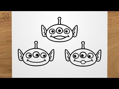 How to draw ALIENS (ToyStory) step by step, EASY