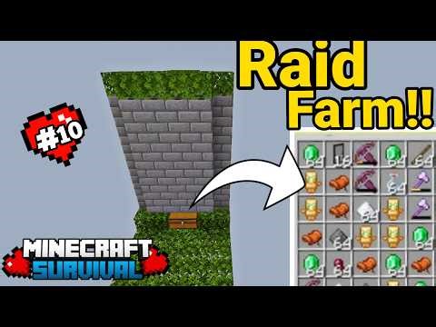 I Built a Raid Farm in Minecraft Survival 😱 (Episode 10)