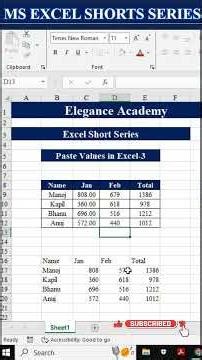 Day-6 | Paste Special in Excel | Part-3🔥#excel #msexcel #eleganceacademy #excelformula #pastespecial